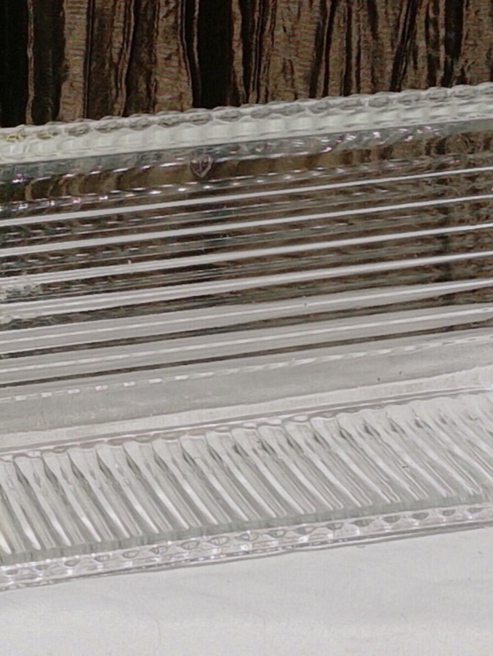 Clear Glass Rectangular Baking Dish with Ribbed Design - Picture 3 of 3